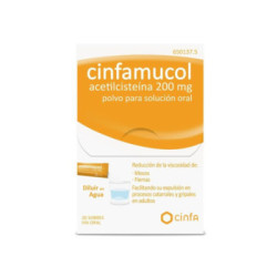 Cinfamucol acetilcisteina 200 mg 20 sobres polvo para solucion oral